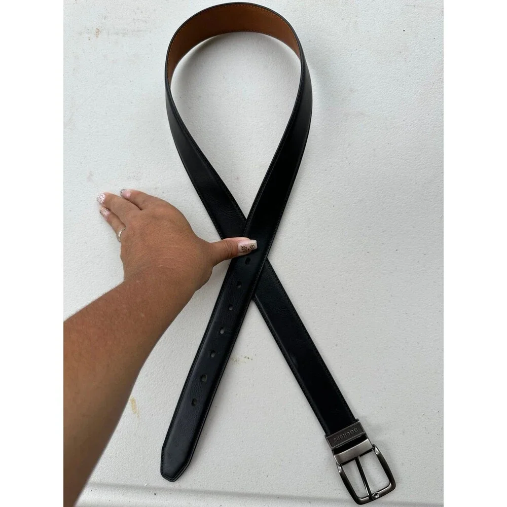 Dockers Men's Black Brown Reversable Vegan Leather Belt 34-36